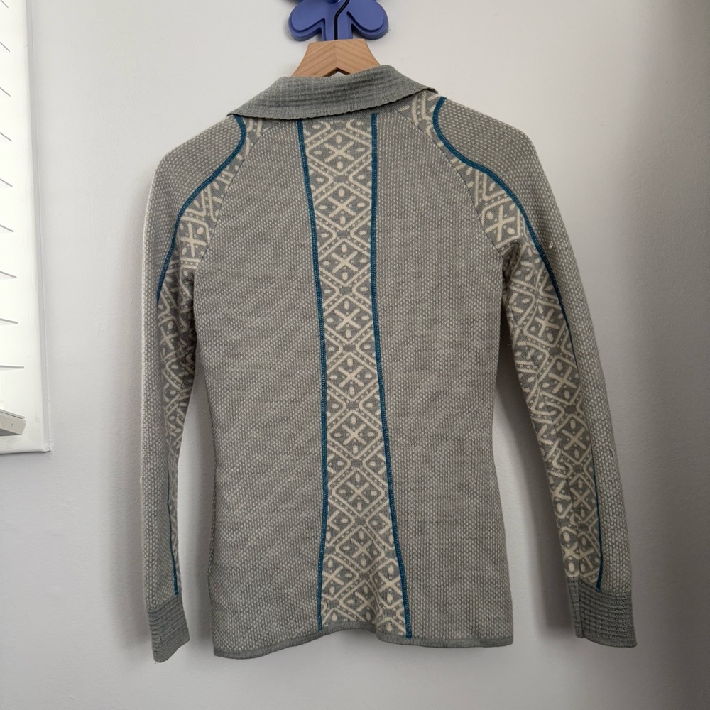 Smartwool XS Dacono Ski Full Zip Sweater Merino Wool Nordic Grey Hike Winter - Picture 4 of 7